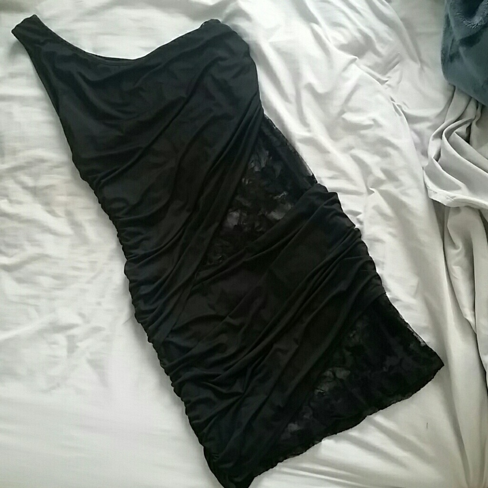 Black one shoulder dress